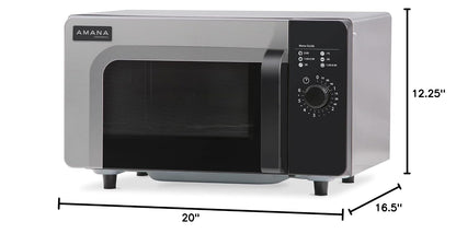 RMS10DSA 1000 Watt Heavy-Duty Countertop Commercial Microwave Oven with Dial Controls for Restaurant Buffet Catering Service | 0.8 Cu. Ft, 20"W X 16-1/2"D X 12-1/4"H, Stainless Steel, 120V, NSF3