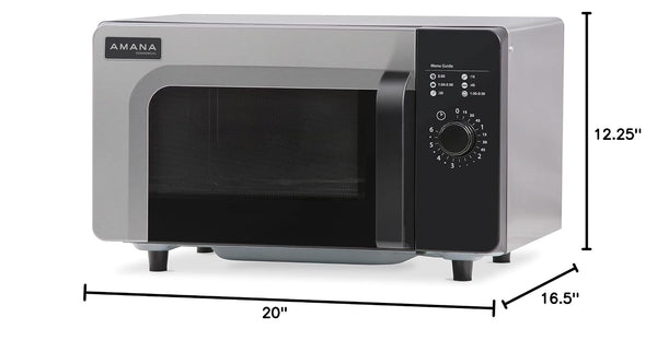 RMS10DSA 1000 Watt Heavy-Duty Countertop Commercial Microwave Oven with Dial Controls for Restaurant Buffet Catering Service | 0.8 Cu. Ft, 20"W X 16-1/2"D X 12-1/4"H, Stainless Steel, 120V, NSF3