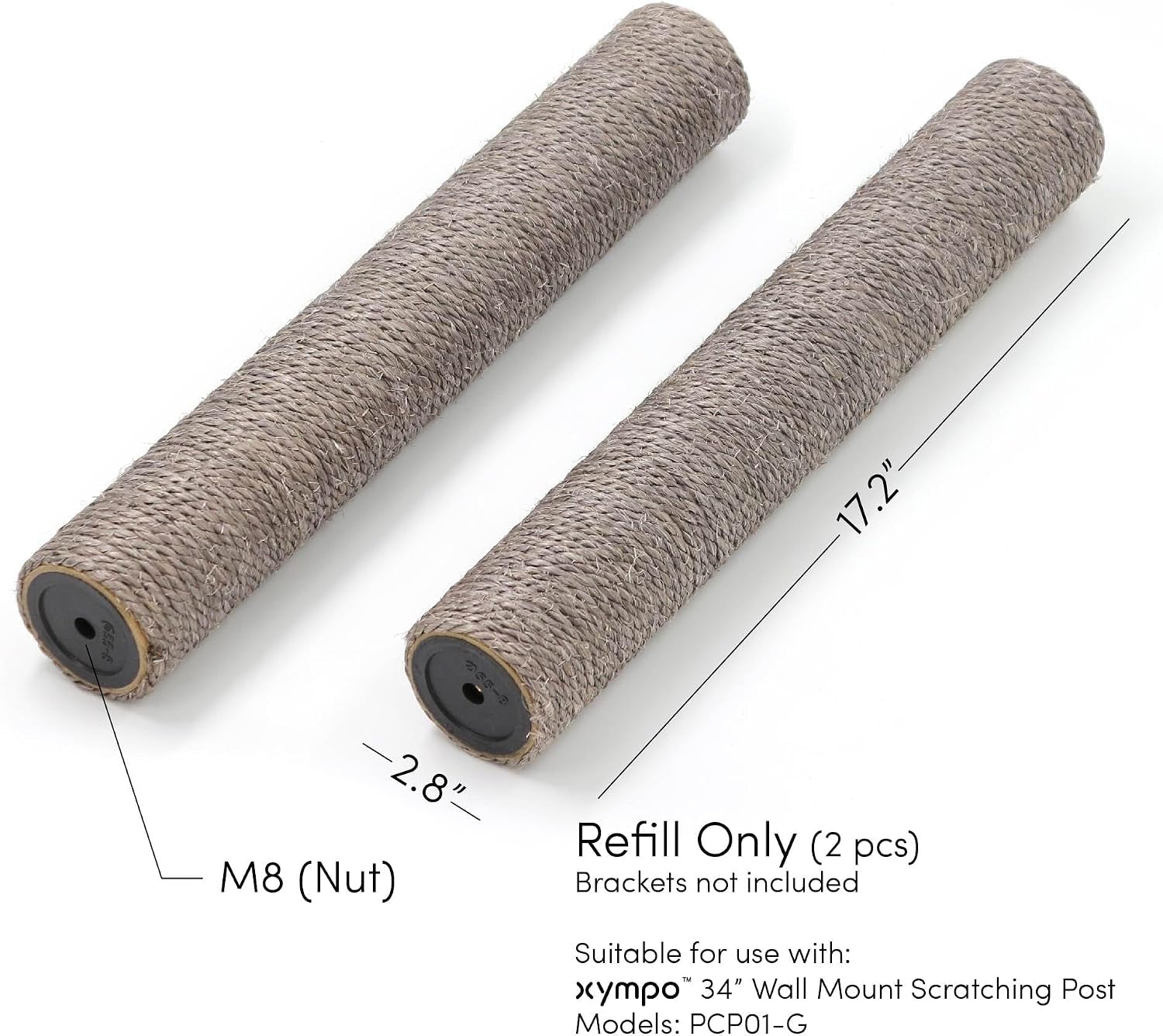 xympo-17-scratching-post-refill-grey-2-pack-brackets-not-included