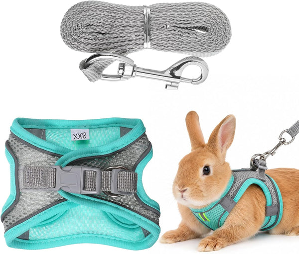 Bunny Harness and Leash Set Breathable Pet Rabbit Harness and Leash Set Soft Rabbit Leashes Reflective Strips Jacket Escape-Proof Walking Gear for Rabbits, Small Kitten, Puppy, Guinea Pigs (Pink, XXS)8