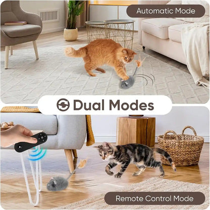 Pawingcat Remote Control Cat Toy Rechargeable Cat Mouse Toy Automatic Interactive Cat Toys for Indoor Cats Toy with 3-Speed Adjustment and 4 Directions3