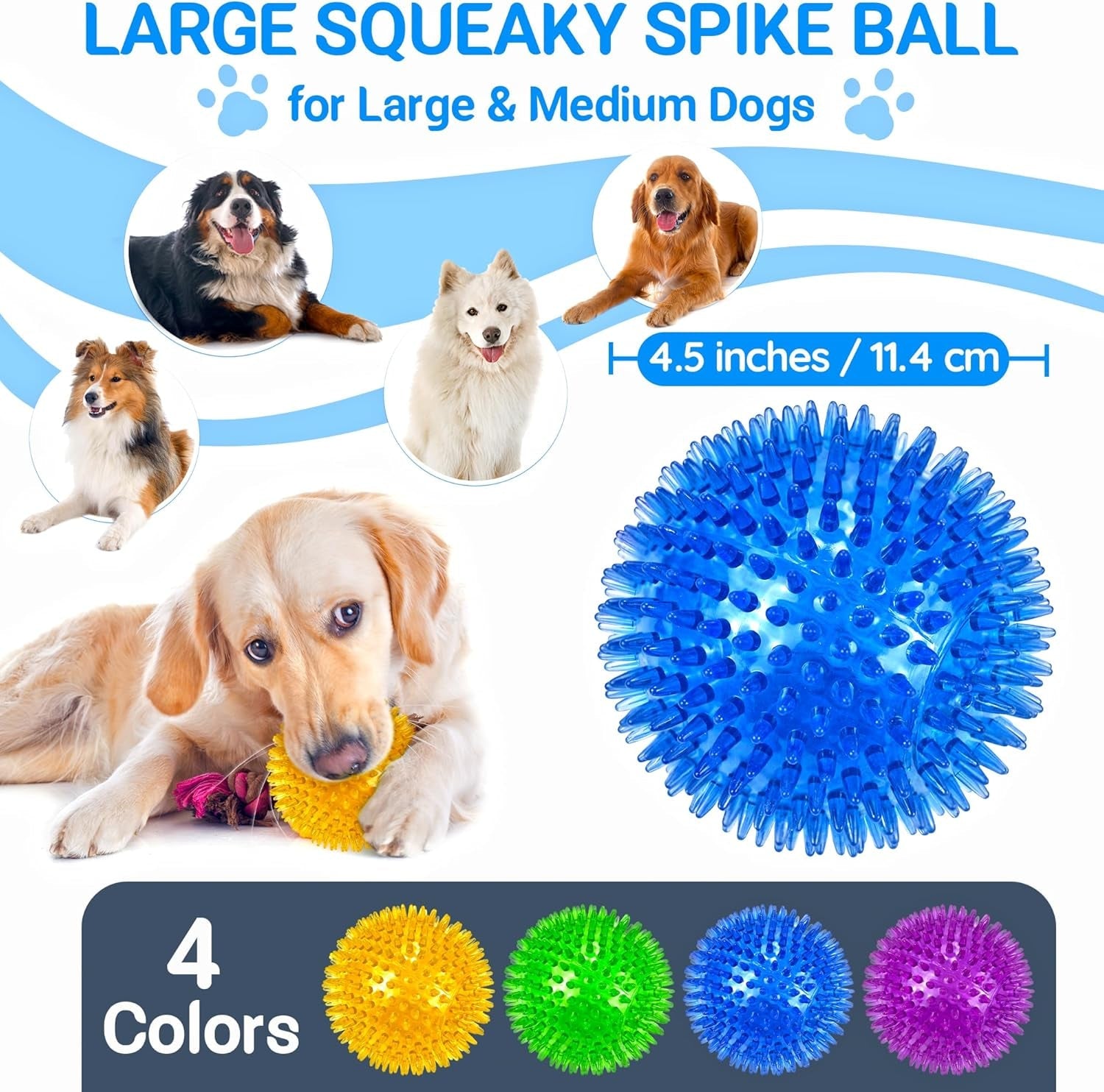 lechong-4-pack-large-squeaky-dog-balls-4-5-rubber-spiky-dog-balls-for-large-medium-aggressive-chewers-teeth-cleaning-chew-toy-for-training-boredom-buster