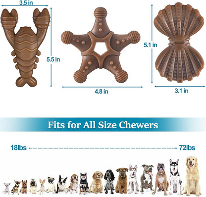 NEZIN Dog Toys for Aggressive Chewers, Indestructible Toys for Large Dogs, Dog Chew for Large Medium Small Breed, 3 Pack Super Chewer with Tough Nylon, Gift for Dogs6