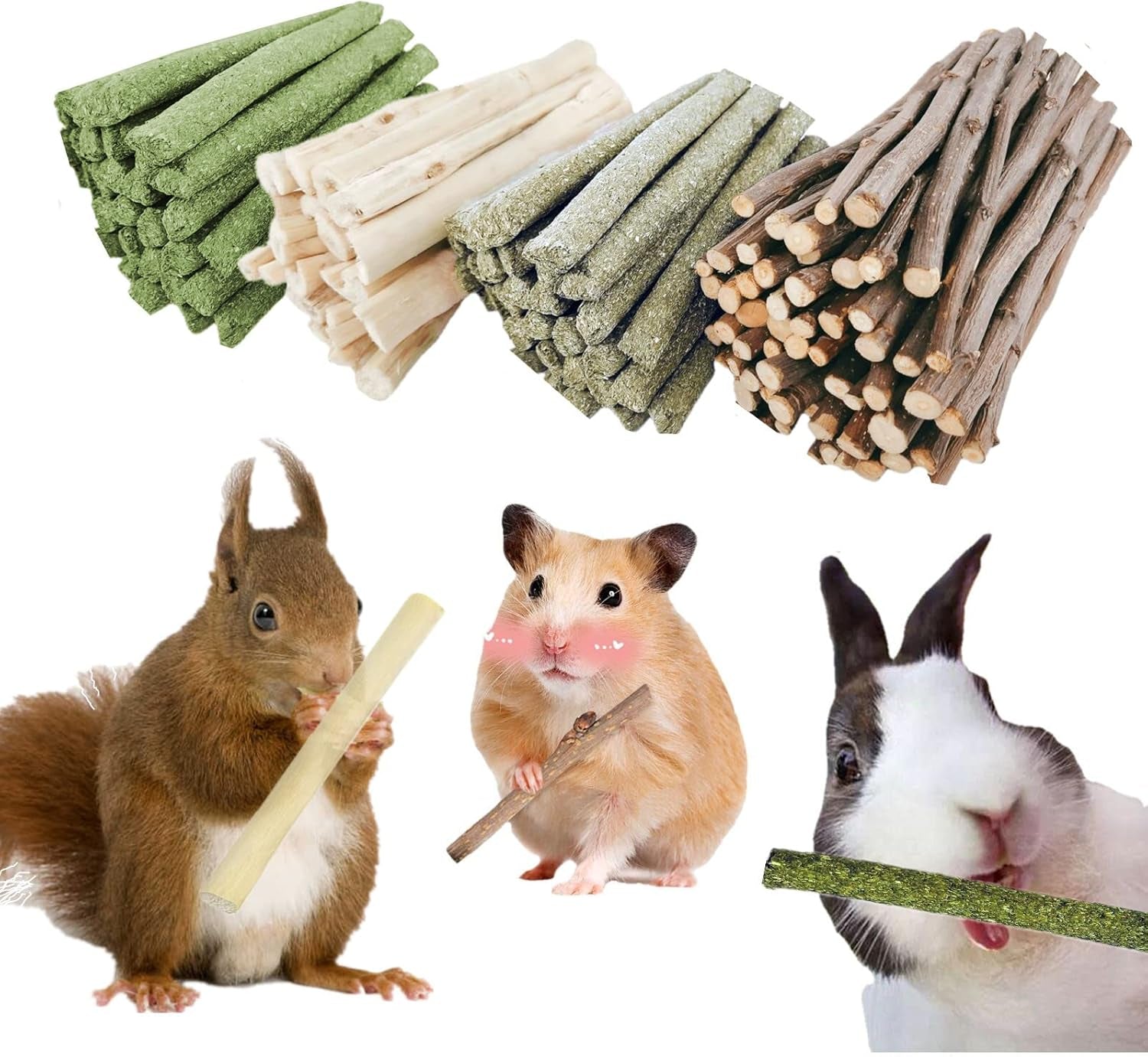 4-in-1-natural-bunny-chew-toys-sticks-rabbit-treat-apple-hay-bamboo-organic-4-blend-apple-branch-sweet-bamboo-timothy-hay-alfalfa-naturally-cleans-teeth-140g-resealable-pack