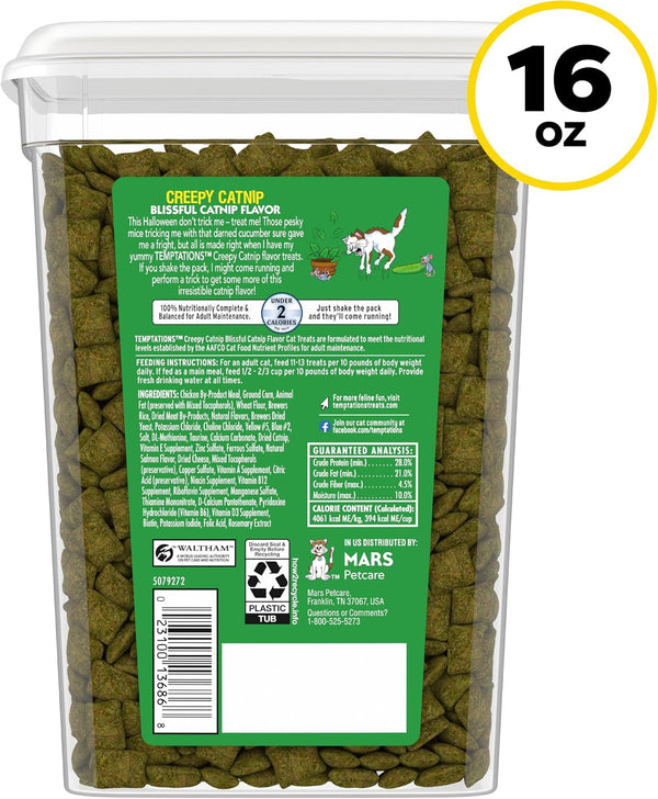 Temptations Classic Crunchy and Soft Cat Treats, Creepy Catnip, 16 Oz | under 2 Calories per Treat, 100% Complete & Balanced for Adult Cats, Resealable Stay-Fresh Tub, Use as Snack, Meal, or Topper9