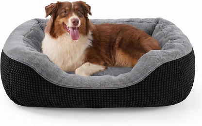 INVENHO Medium Dog Beds for Medium Dogs Washable, Rectangle Dog Bed Medium Size Dog, Orthopedic Dog Bed, Warming Soft Calming Sleeping Puppy Bed Durable Pet Bed with Anti-Slip Bottom M(30"X24"X9")30