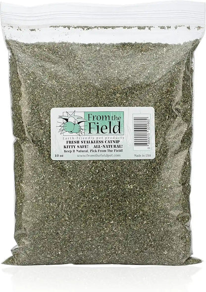 From the Field | Fine Ground Stalkless Catnip | Premium Usa-Grown Catnip for Toys & Playtime | Fresh, Potent, Non-Toxic, Eco-Friendly | Safe for Kittens & Cats | Resealable 6 Oz Tub11