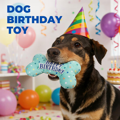Primepets Dog Birthday Toys, Plush Dog Squeaky Toys, Stuffed Puppy Chew Toy for Small Medium Large Dogs, Bone Pet Toy5