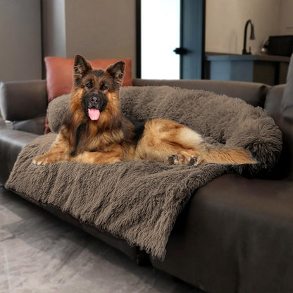 Calming Dogs/Cats Bed Mats, Dog Pad Washable Removable Couch Cover, Plush Long Fur Mat for Pets, Waterproof Lining, Perfect for Small, Medium and Large Dogs and Cats (Gradient Gray, 36"X31")19