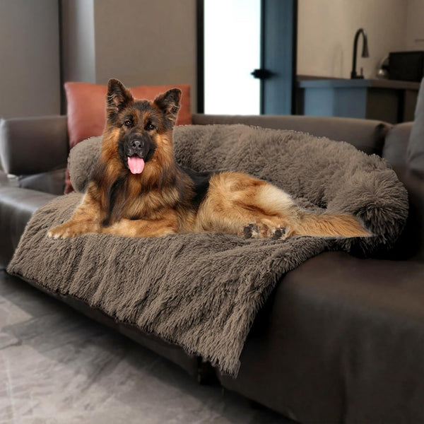 Calming Dogs/Cats Bed Mats, Dog Pad Washable Removable Couch Cover, Plush Long Fur Mat for Pets, Waterproof Lining, Perfect for Small, Medium and Large Dogs and Cats (Gradient Gray, 36"X31")19