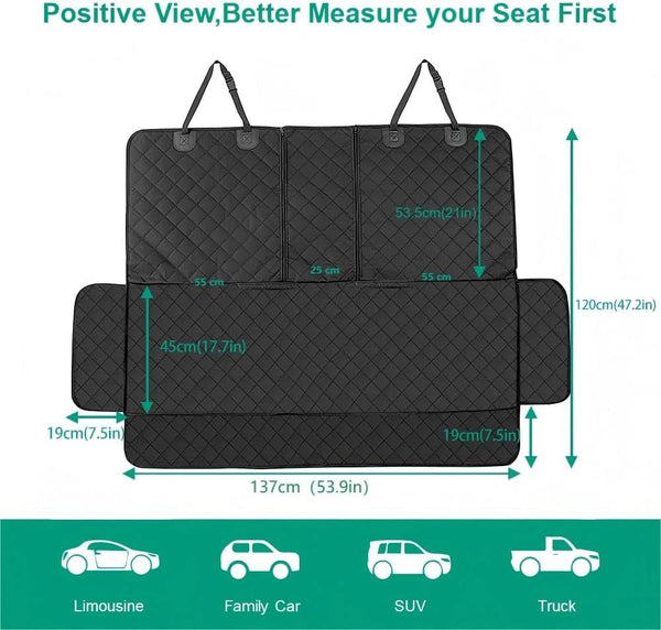 ANOSOSPECIAL Dog Car Seat Cover for Back Seat Cover,Non Stick Fur Rear Seat Protector for Pet,Nonslip Waterproof Durable Universal Fit Interior Backseat Covers for Auto Van SUV2