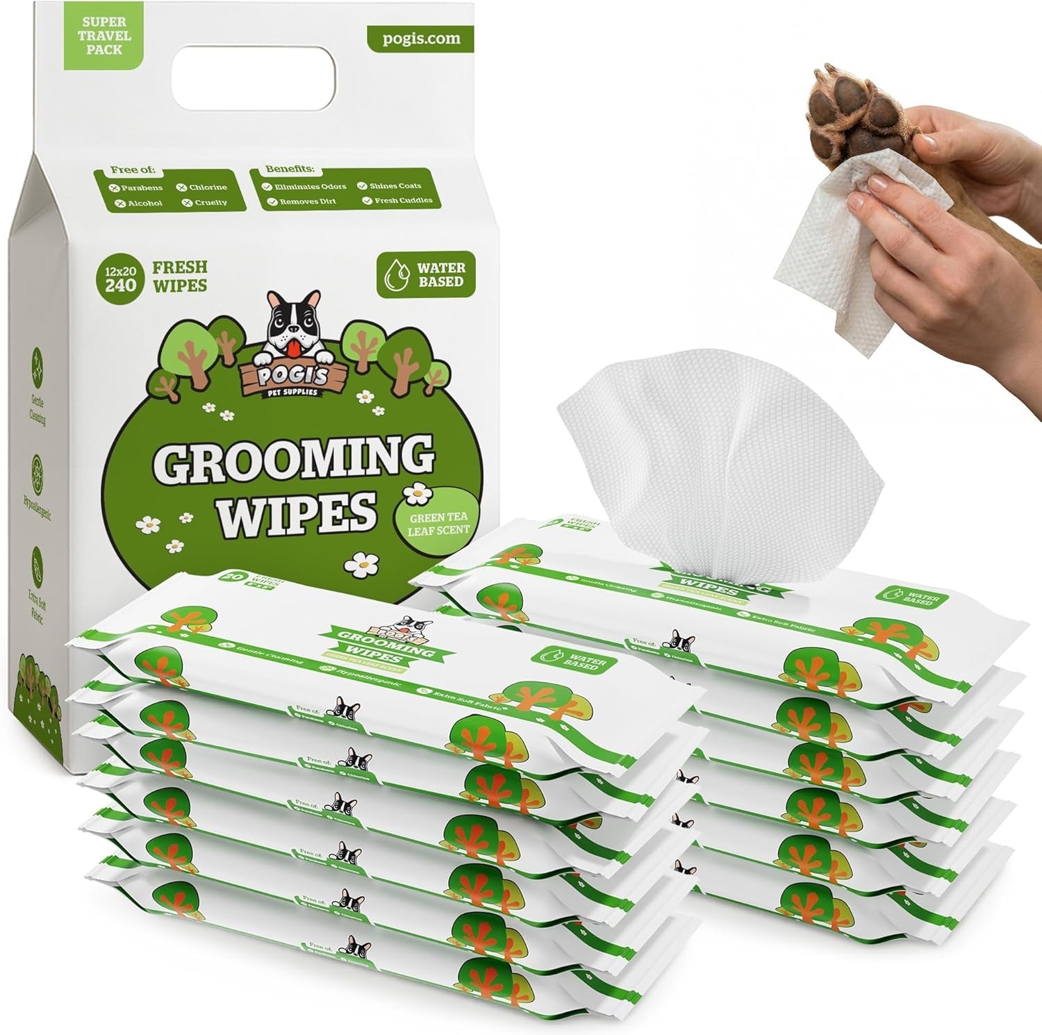 pogi-s-dog-grooming-wipes-hypoallergenic-pet-wipes-for-paws-body-butt-cleaning-hydrating-fragrance-free-100-count