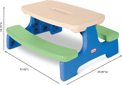 Easy Store Picnic Table with Umbrella, Multi Color, 42.00''L X 38.00''W X 19.75''H2