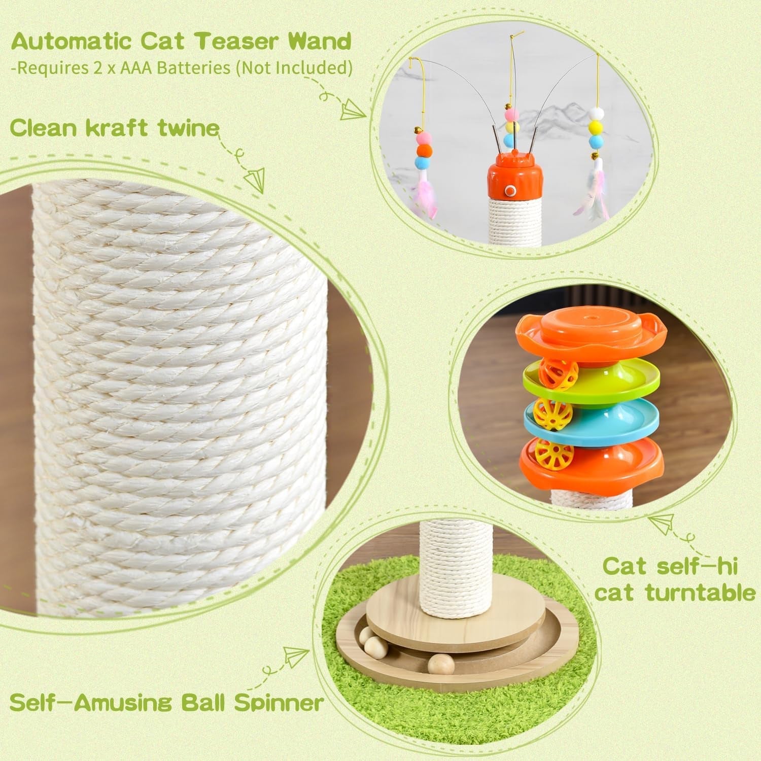 yaruomy-tall-cat-scratching-post-40-cat-scratcher-tree-cat-toys-for-indoor-cats-with-cat-toys-4-tier-roller-track-automatically-rotating-cat-teaser-wand-hanging-balls-for-kittens-adults-cats