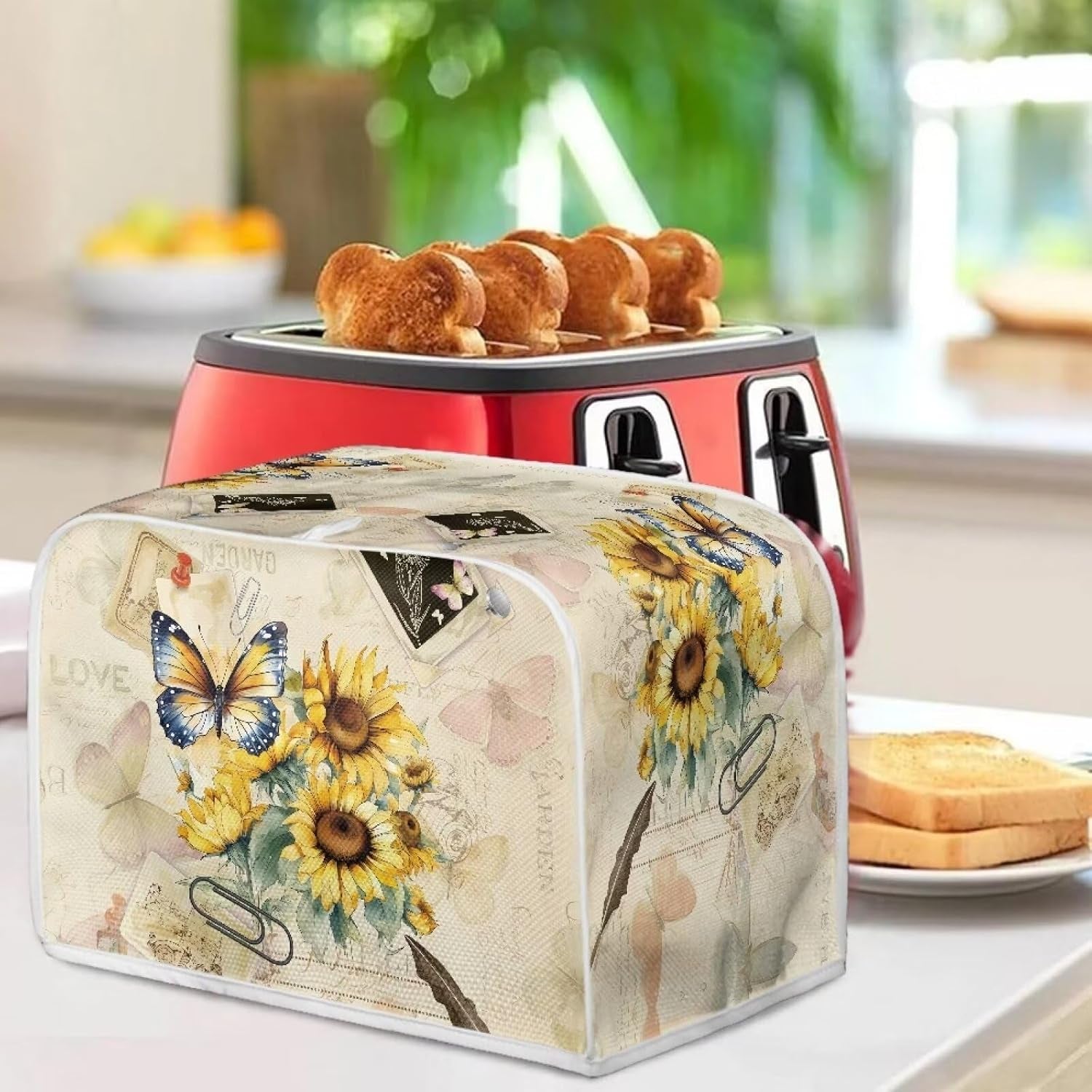 toaster-dust-cover-2-slice-microwave-toaster-oven-grill-stain-resistant-dustproof-kitchen-small-appliance-cover-with-top-handle-for-kitchen-butterfly-sunflower-retro