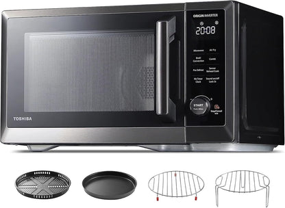 Countertop Microwave Oven Air Fryer Combo, Inverter, Convection, Broil, Speedy Combi, Even Defrost, Humidity Sensor, Mute Function, 27 Auto Menu&47 Recipes, 1.0 Cu.Ft/30Qt, 1000W1