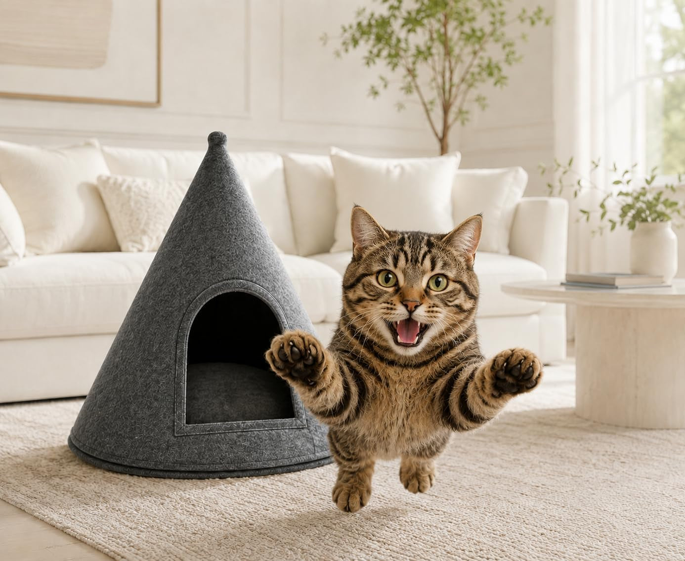 cat-bed-cat-cave-premium-felt-cat-bed-enclosure-for-indoor-cats-and-other-pets-stylish-indoor-pet-house-dark-grey-medium