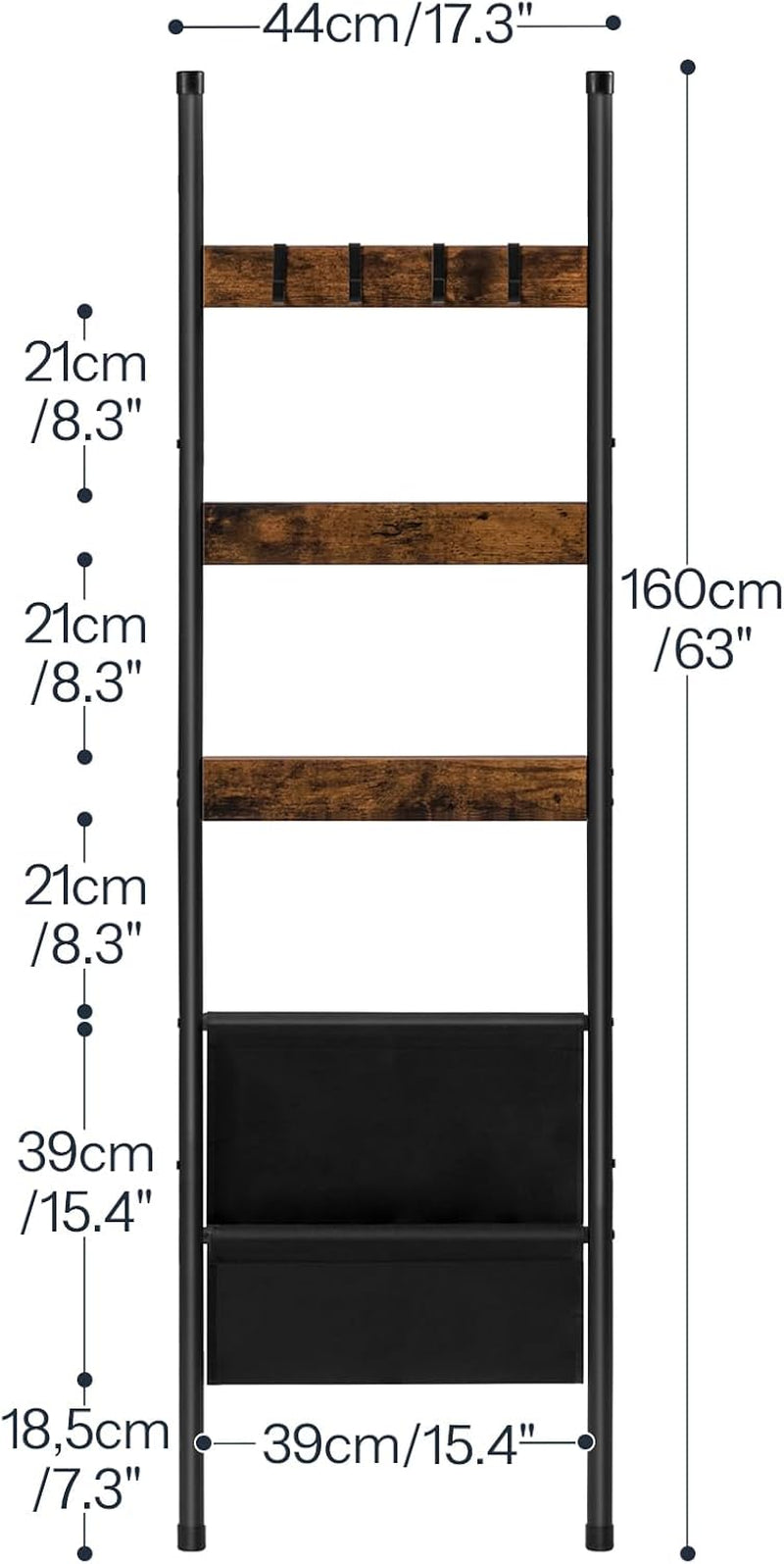 blanket-ladder-5-tier-towel-rack-17-3-l-x-63-h-wall-leaning-blanket-rack-for-living-room-decorative-ladder-with-4-hooks-and-magazine-pocket-rustic-brown-bf32cj01