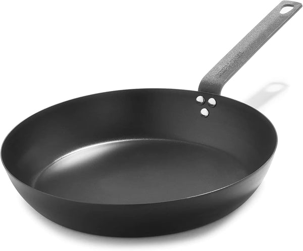12" Pre-Seasoned Carbon Steel Frying Pan Skillet | Natural Nonstick with Use, Induction & All Stovetop Suitable, Grill & Campfire Safe, Even Heating, Indoor/Outdoor Use1