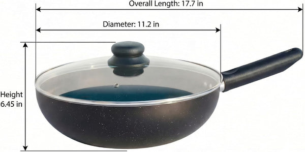 11-Inch Nonstick Flat-Bottom Wok with Glass Lid, Induction Stir-Fry and Saute Pan for Vegetables, Noodles and One-Pan Meals, Aluminum Wok for All Stovetops7