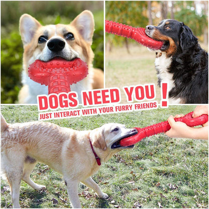 Feeko Dog Toys for Aggressive Chewers Large Breed, 15 Inch Interactive Long Lasting Dogs Toy with Convex Design Natural Rubber Tug-Of-War Toy for Medium Large Tooth Clean(Red)7