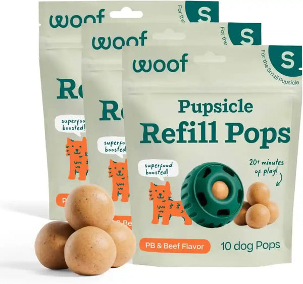 WOOF Pupsicle Peanut Butter & Beef Refill Pops Dog Treats, Large, 7 Count | for Large Pupsicles, Peanut Butter & Beef Flavor, Long-Lasting Treats, Pre-Made Pops, Wholesome Ingredients, Shelf Stable16