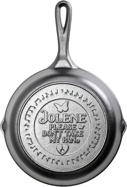 Dolly Parton Jolene Cast Iron Skillet, 8 Inches | Collectible Frying Pan with Signature Design, Heavy Duty Cast Iron Cookware for Everyday Cooking & Display1