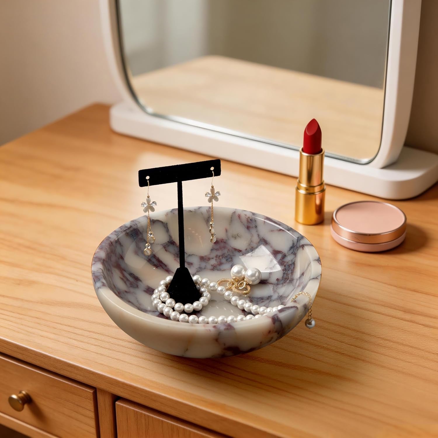luxury-natural-marble-decorative-bowl-centerpiece-catchall-tray-home-decor-medium-7-inch-calacatta-viola-marble-centerpiece-bowl-coffee-table-catchall-statement-accent-tray-for-dining-room-decor