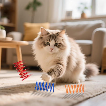 60 PCS 12 Colors Cat Spring Toys, Cat Spiral Springs for Indoor Cats | Kittens Toys Plastic Coil for Swatting, Biting, Hunting5