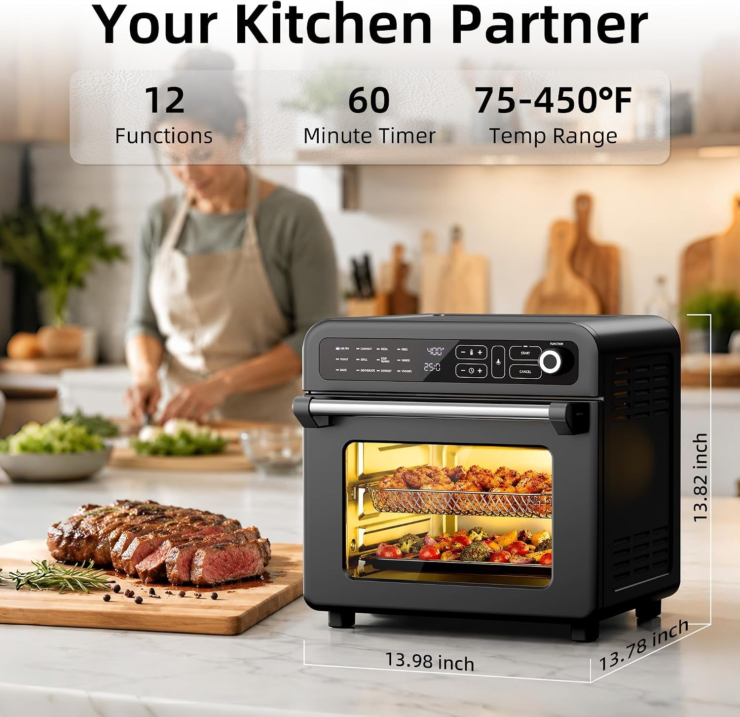 air-fryer-toaster-oven-19-qt-12-in-1-functions-air-fry-broil-keep-warm-bake-defrost-ouchscreen-controls-nonstick-75-450-dishwasher-safe-accessories-black
