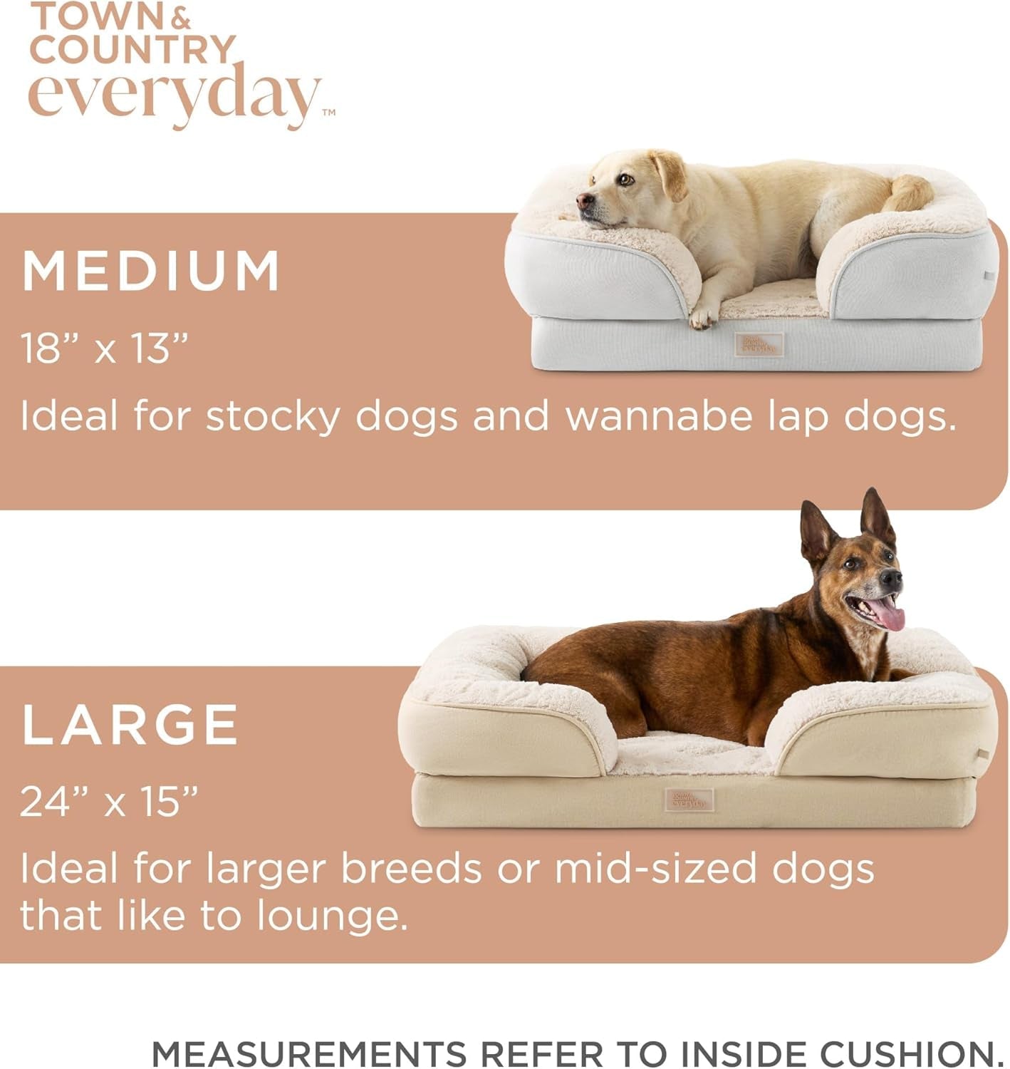 town-country-everyday-cuddletown-comfy-solid-bolster-sofa-pet-bed-supportive-calming-egg-crate-foam-non-slip-bottom-machine-washable-cover-grey-medium-28x23x8