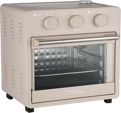 Home, 16.5 Qt Air Fryer Oven, with Steam Infusion, Cream, Convection Countertop Oven, 6 Cooking Functions, 200–450°F Temperature Control, Interior Light, Fry Basket & Baking Tray Included12