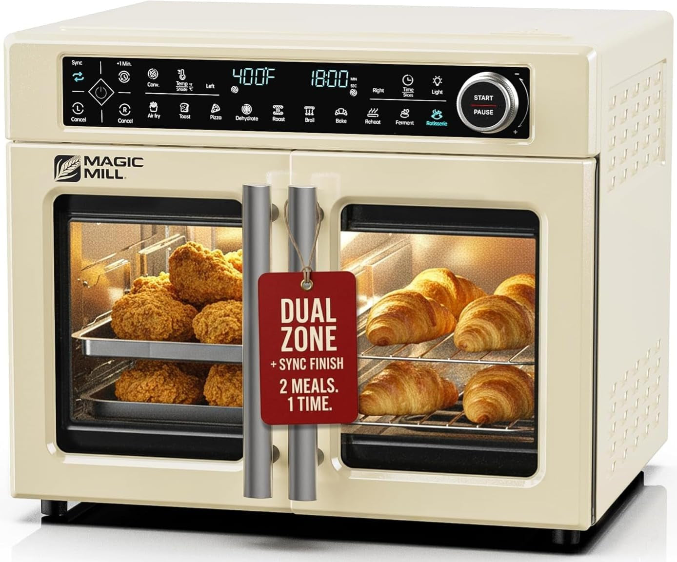 ultra-premium-dual-zone-stainless-steel-air-fryer-toaster-oven-combo-extra-large-32qt-french-door-convection-oven-with-next-gen-patent-technology-13-accessories-rotisserie-sync-finish