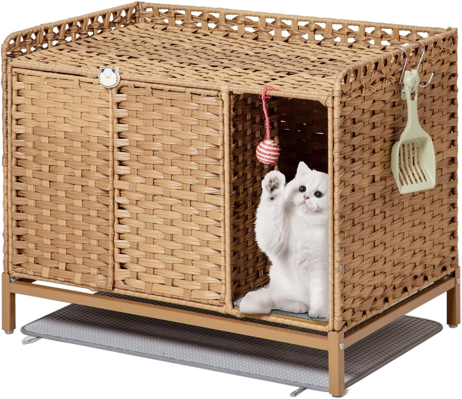 setvson-cat-litter-box-plant-furniture-enclosure-rattan-pe-house-natural-decorative-planter-design-removable-top-for-easy-cleaning-includes-artificial-plants-real-stones-20-x-20-inches