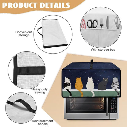 Small Appliance Covers Cute Cat Toaster Oven Cover 4 Slice Kitchen Appliance Dust Protector 18.5"X14.5"X 9" Compatible with Toaster/Bread Machine6
