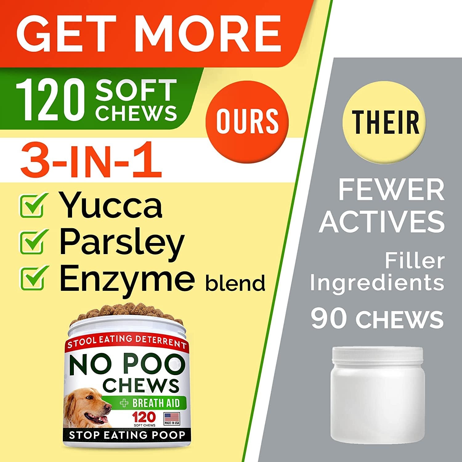 strellalab-no-poo-chews-for-dogs-coprophagia-stool-eating-deterrent-probiotics-digestive-enzymes-breath-aid-support-stop-dog-poop-eating-120ct-turkey