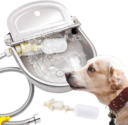 Automatic Dog Water Bowl Dispenser Large Size Pet Waterer Feeder Stainless-Steel Water Trough for Poultry and Small Livestock1