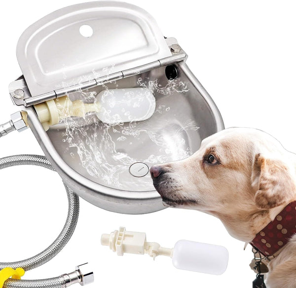 Automatic Dog Water Bowl Dispenser Large Size Pet Waterer Feeder Stainless-Steel Water Trough for Poultry and Small Livestock1