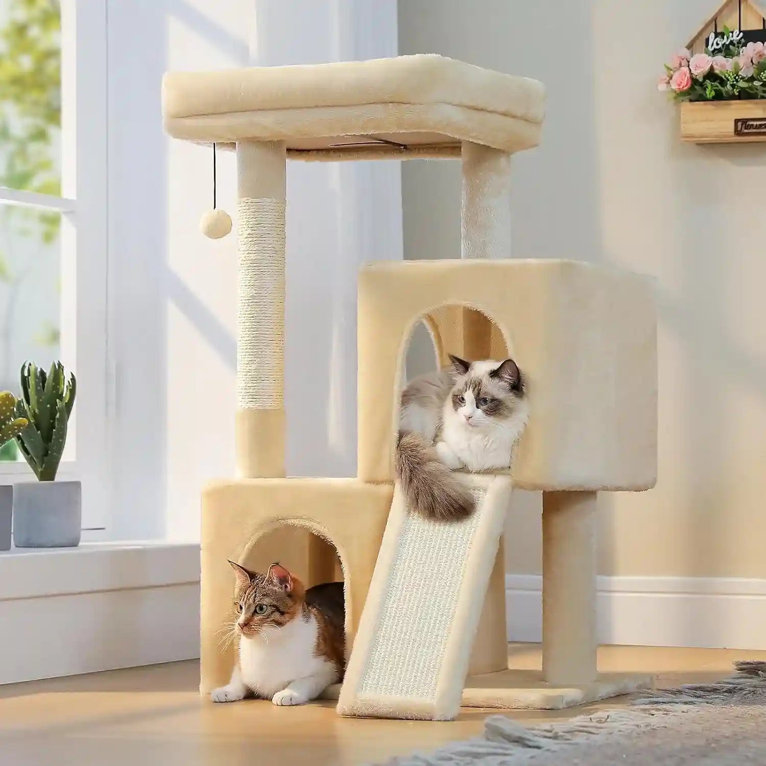 pawz-road-30-cat-tower-small-cat-tree-with-2-condos-for-indoor-cats-cat-trees-for-small-cats-cat-houses-with-scratching-ramp-and-posts-dual-condos-top-perch-for-multi-cat