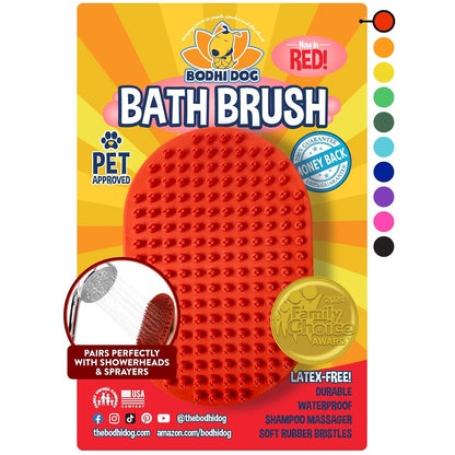 Bodhi Dog Shampoo Brush - Pet Grooming & Bath Supplies for Dogs and Cats - Bath Brush for Long & Short Hair - Premium Scrubber for Shower, Showerhead, Sprayer & Bathing (One Pack, Blue)14