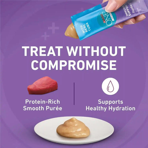 Purina ONE plus Immune Support Purees with Real Tuna Lickable Cat Treats - 1.4 Oz (Pack of 4)4