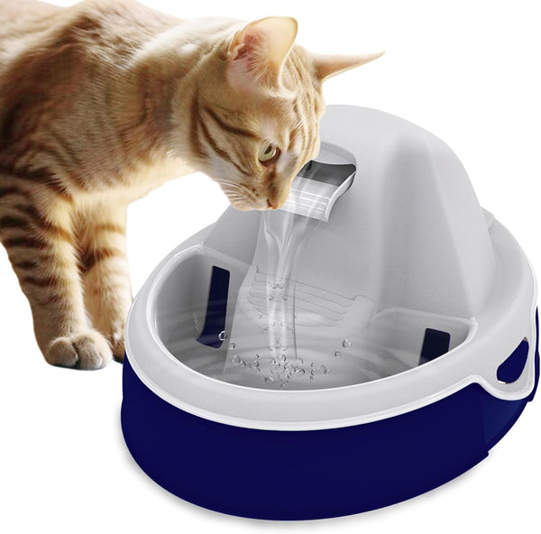 Aqua Flow Premium Pet Water Fountain - Automatic Dispenser Drinking Bowl for Cats and Dogs - Anti-Hair Drainage System - Replaceable Filters - Ideal for Multiple Pets - 52 up to 120 Fl Oz - Gray8
