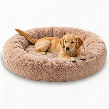 Calming Donut Dog and Cat Bed for Indoor Cats, Anti-Anxiety round Fluffy Soft Washable Small Pet Bed for Puppy and Kitten, Warming Comfortable Luxury Anti-Slip Waterproof Mute Base 20In Gray12