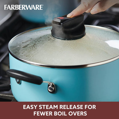 Smart Control Nonstick Cookware Pots and Pans Set, 14 Piece, Aqua7