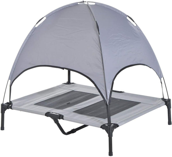 Pawhut Elevated Portable Dog Cot Cooling Pet Bed with UV Protection Canopy Shade, 48 Inch | Large Pet Bed, Outdoor Dog Cot, UV Protection Shade, Camping8