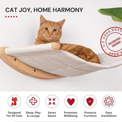 7 Ruby Road Cat Wall Hammock for Large Cats, Cat Wall Bed | a Space-Saving Wall Mounted Cat Bed with a Washable, Replaceable Cushion That Holds Big Cats up to 35 Lbs7