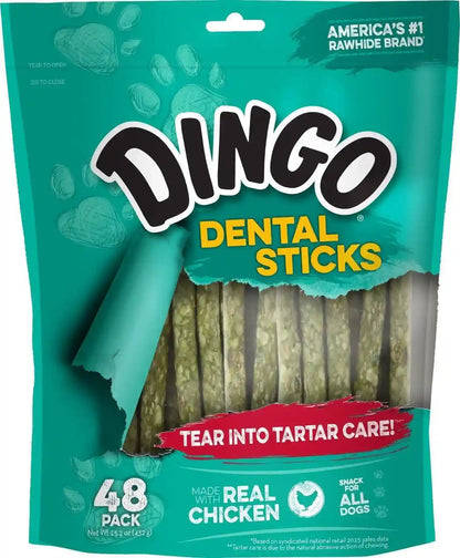 Dingo Dental Sticks Dog Treats with Real Chicken & Parsley, 48 Count | Real Parsley Freshens Breath, Chewing Reduces Tartar & Plaque, Fully Digestible, for Adult Dogs10