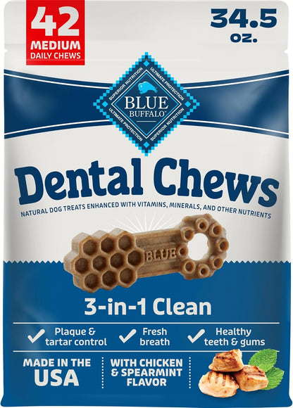 Blue Buffalo Dental Chews Medium Natural Dog Treats, Chicken & Spearmint 23-Oz Bag (28 Count)13