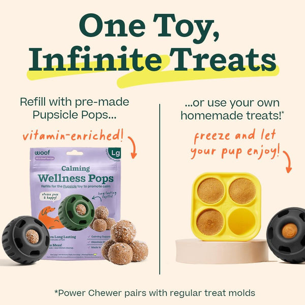 WOOF Power Chewer Pupsicle Dog Treat Toy for Dogs 25-75 Lbs | Tough Chew Toy, Durable Rubber, Treat Compatible, Reusable, Low-Mess Design, Easy to Fill, Easy to Rinse3