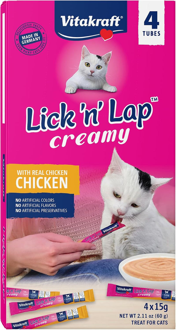 Vitakraft Lick 'N' Lap Real Salmon Squeezeable Liquid Cat Treats, Lickable, Salmon Broth #1 Ingredient, No Artificial Colors, Preservatives or Added Sugar, for Hydration, 0.52 Oz. Tubes, 16 Count13